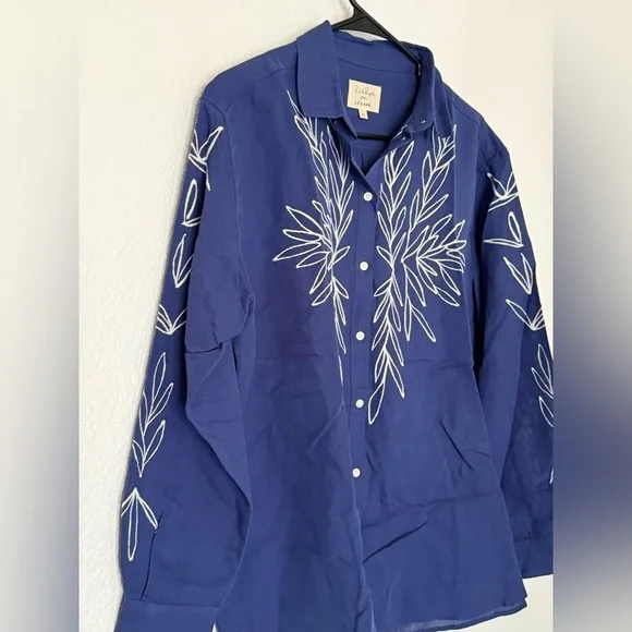 Sézane -Sézane x Roberto Ruspoli Maxy long-sleeved printed shirt linen blend-38 - Picture 4 of 13